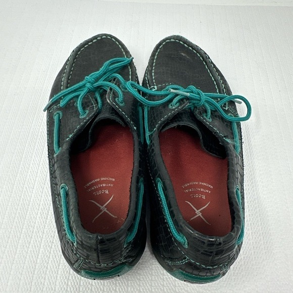 Twisted X Women's Black Crocodile Print Leather Moccasin Shoes 7M - Picture 5 of 12